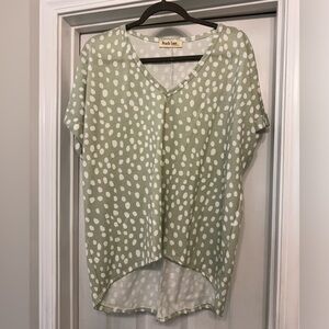 Peach Love brand short sleeve polka dot top